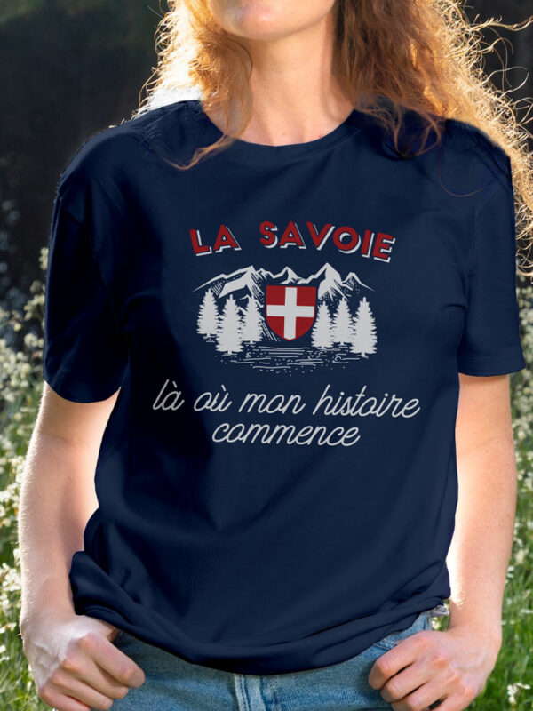 t-shirt-bleu-femme-la--savoie-là-où-mon-histoire-commence-savoie-ou-rien---accessoire-pour-savoyards-et-hauts-savoyards