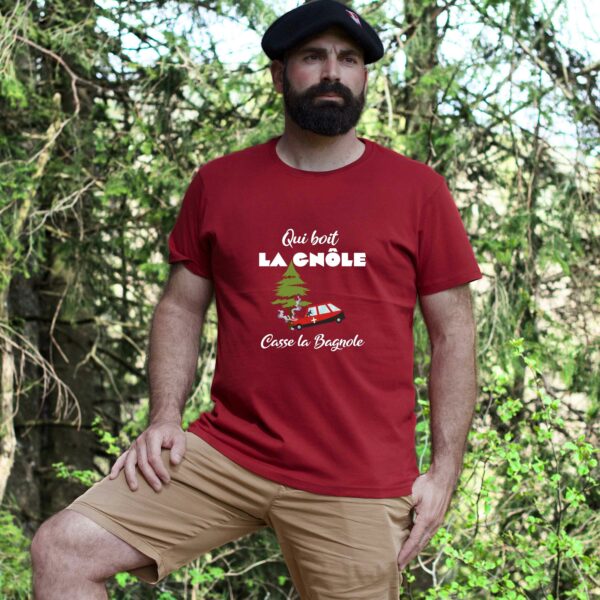 T-shirt Homme - Qui boit la gnôle casse la bagnole – Image 4