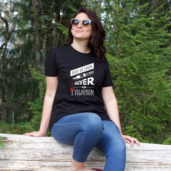 T-shirt Femme - Boire un canon c'est sauver un vigneron – Image 4