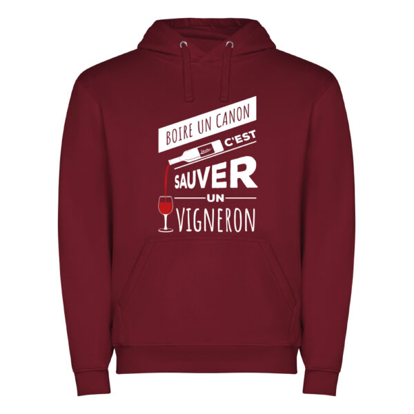 Sweat Homme - Boire un canon c'est sauver un vigneron – Image 4