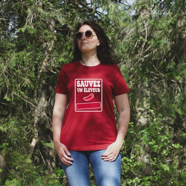 T-shirt Femme - Sauvez un éleveur mangez un vegan – Image 4