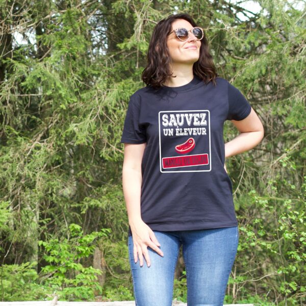 T-shirt Femme - Sauvez un éleveur mangez un vegan – Image 2
