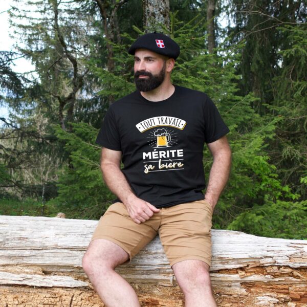 T-shirt Homme - Tout travail mérite sa bière – Image 3