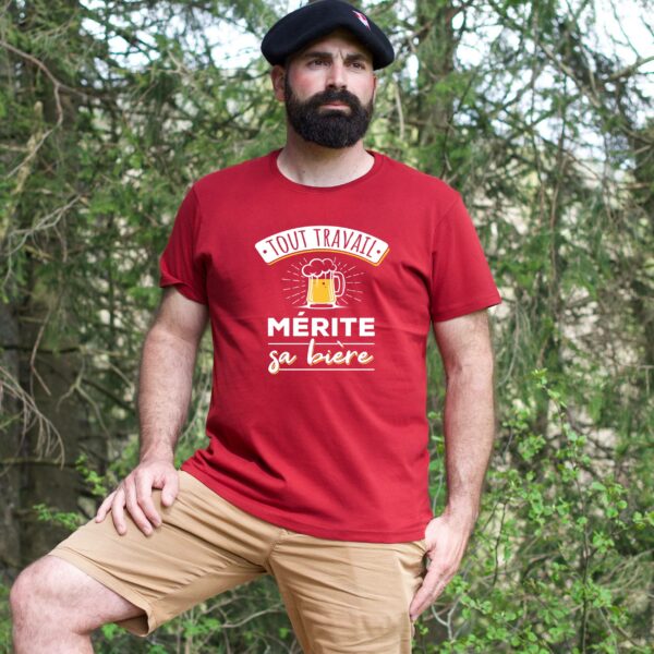 T-shirt Homme - Tout travail mérite sa bière – Image 2