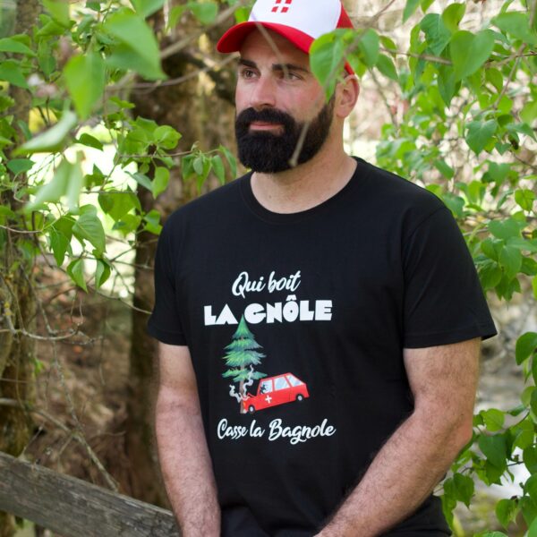 T-shirt Homme - Qui boit la gnôle casse la bagnole – Image 5