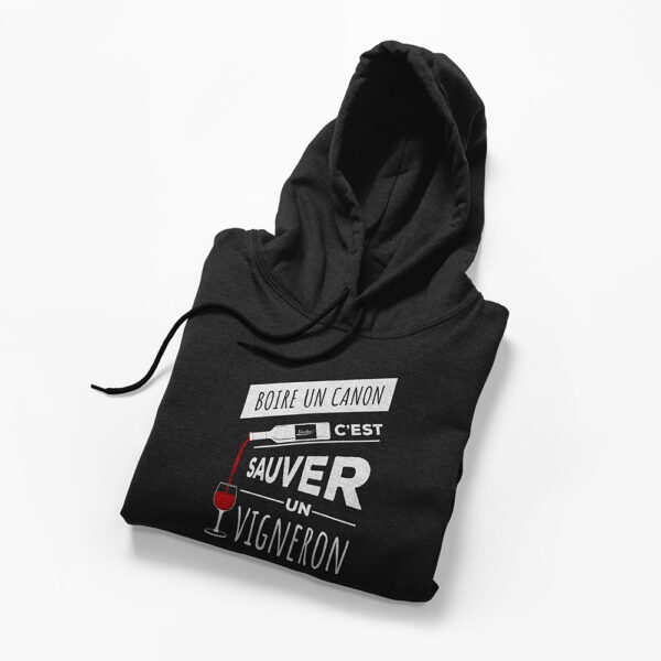 Sweat Homme - Boire un canon c'est sauver un vigneron – Image 2