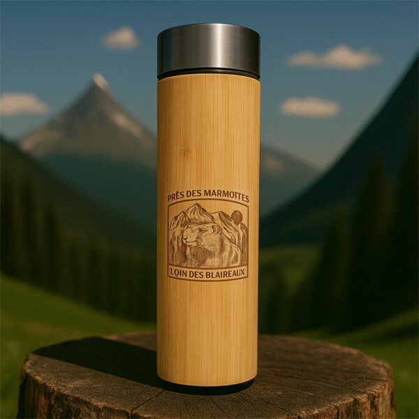Gourde Bois Marmottes Blaireaux