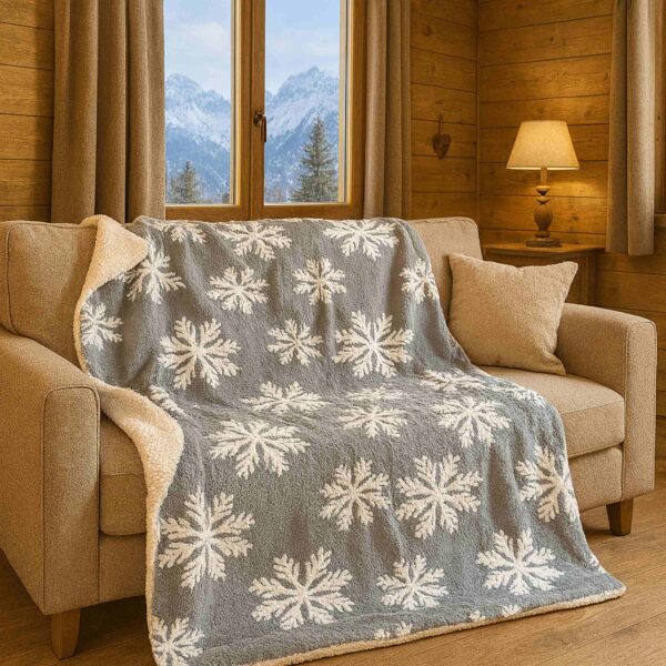 Plaid Flocon Gris