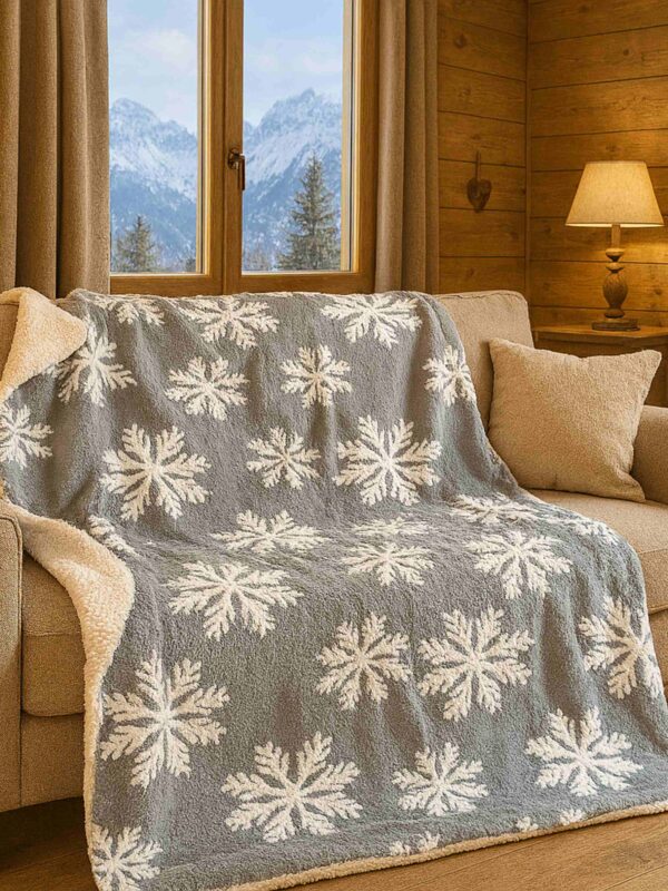 Plaid Flocon Gris