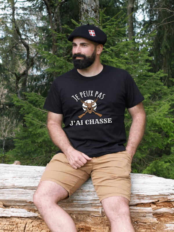 Tee shirt "Je peux pas j'ai chasse - cerf"
