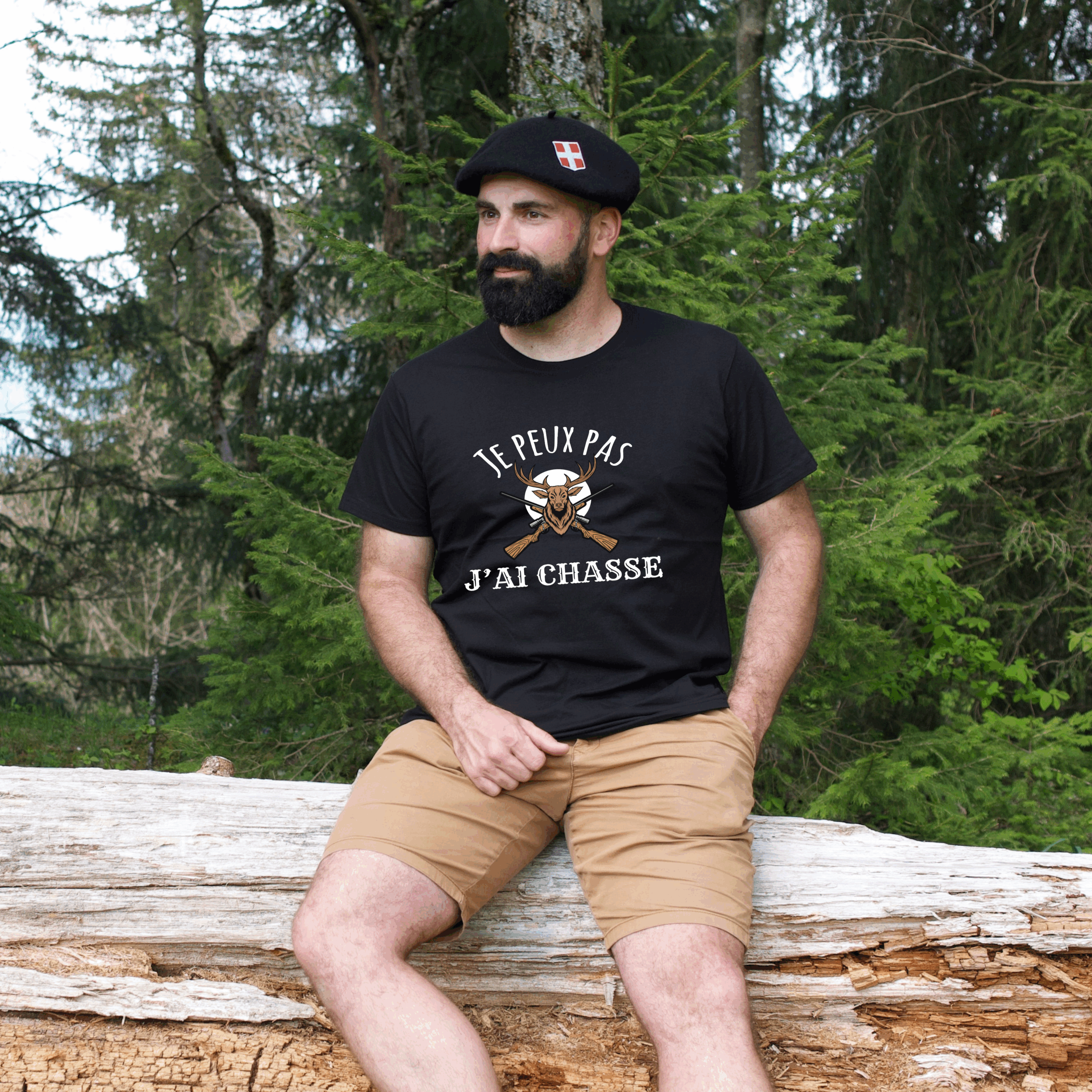 Tee shirt "Je peux pas j'ai chasse - cerf"