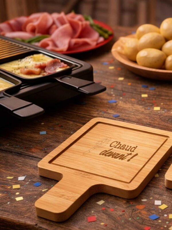 supports à poêlon en bambou "Chaud devant !"