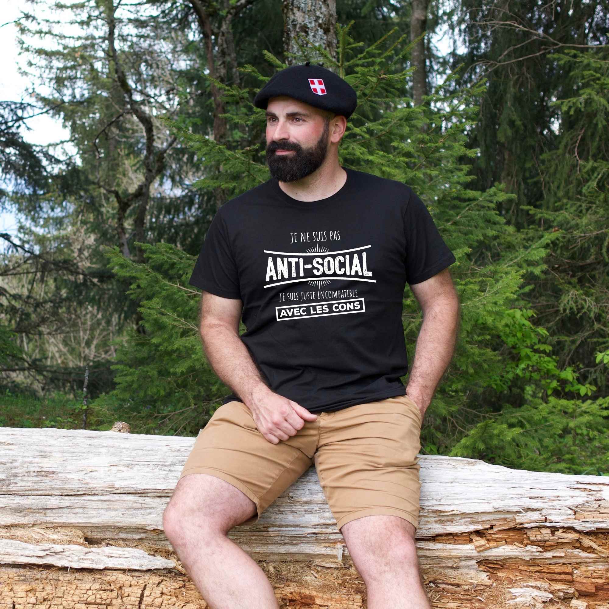 Tee shirt "je suis pas anti-social je suis juste incompatible avec les cons" – Image 4