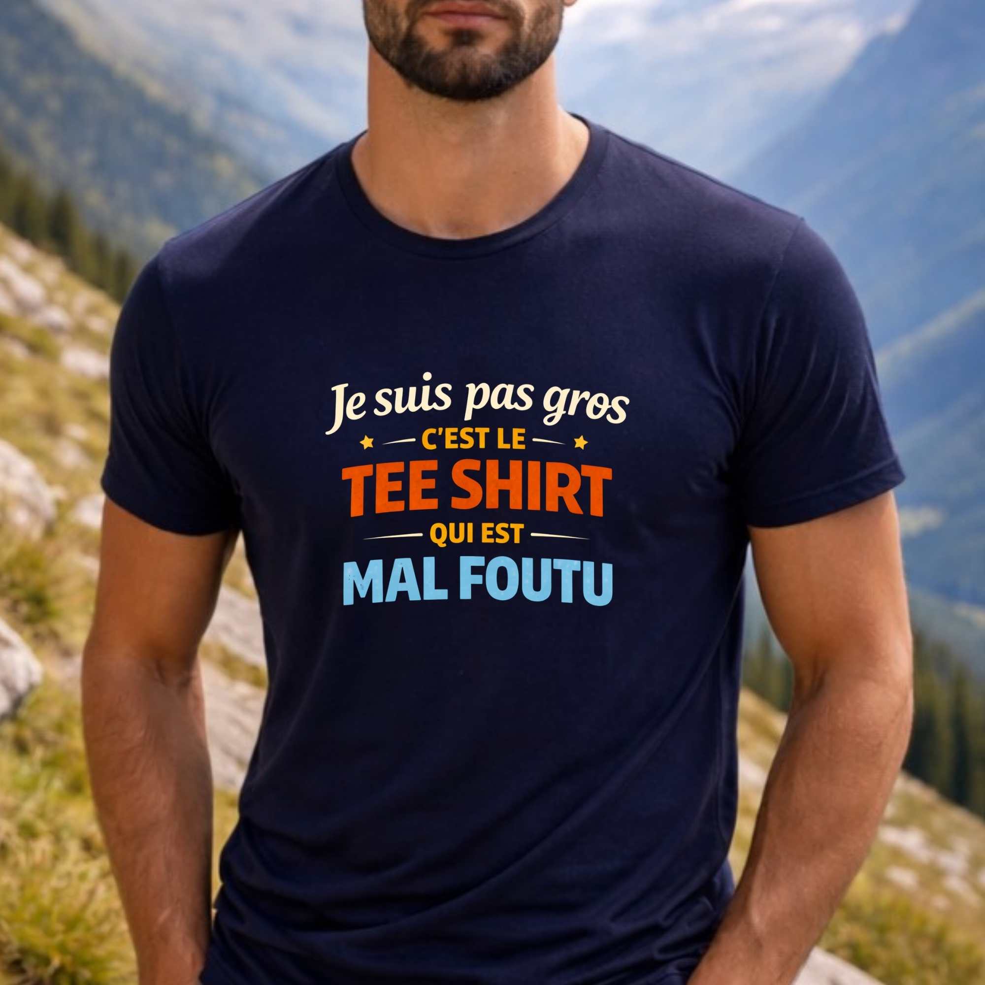 Tee shirt "Je ne suis pas gros c'est le tee shirt qui est mal foutu" – Image 2
