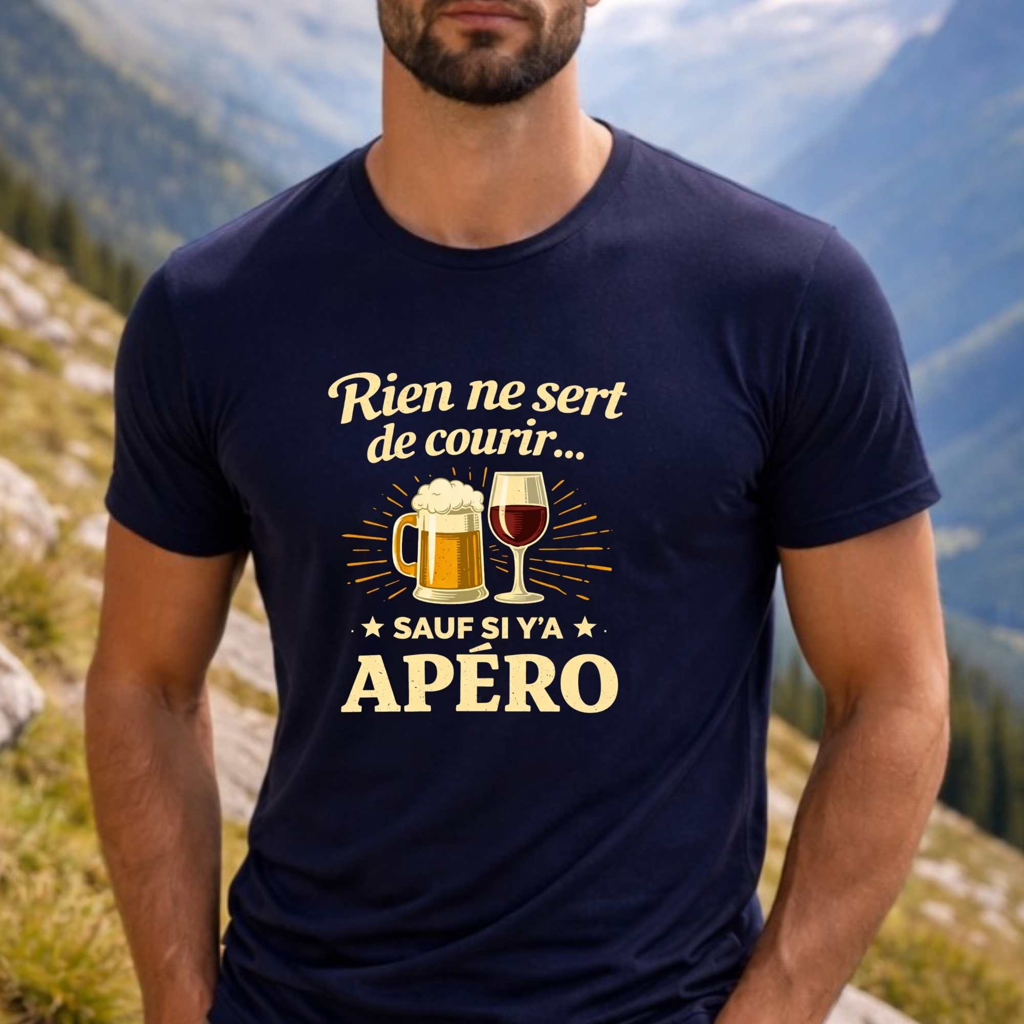 Tee shirt "Rien ne sert de courir sauf si y'a apéro" – Image 2
